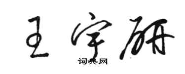 駱恆光王宇研草書個性簽名怎么寫