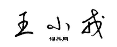 梁錦英王小戎草書個性簽名怎么寫