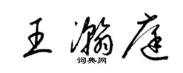 梁錦英王瀚庭草書個性簽名怎么寫