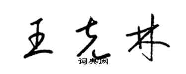 梁錦英王克林草書個性簽名怎么寫