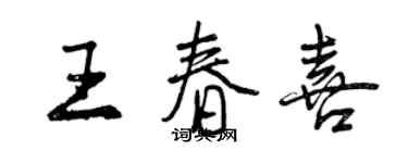 曾慶福王春喜行書個性簽名怎么寫