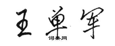 駱恆光王單軍行書個性簽名怎么寫