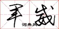 朱錫榮軍威草書怎么寫