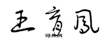 曾慶福王育鳳草書個性簽名怎么寫