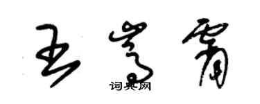 朱錫榮王嵩霄草書個性簽名怎么寫