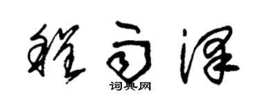 朱錫榮程雨澤草書個性簽名怎么寫