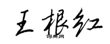 王正良王根紅行書個性簽名怎么寫