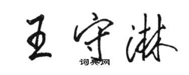 駱恆光王守淋行書個性簽名怎么寫