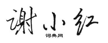 駱恆光謝小紅行書個性簽名怎么寫