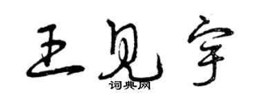 曾慶福王見宇草書個性簽名怎么寫