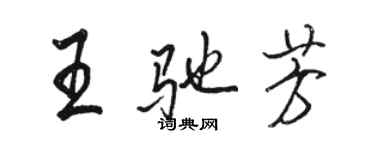 駱恆光王馳芳行書個性簽名怎么寫