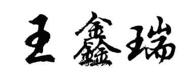 胡問遂王鑫瑞行書個性簽名怎么寫