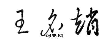 駱恆光王名趙草書個性簽名怎么寫