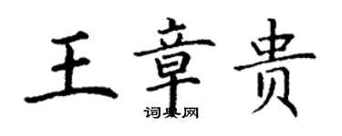 丁謙王章貴楷書個性簽名怎么寫