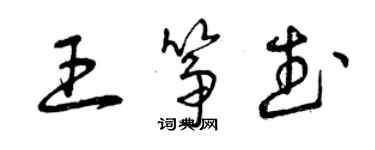 曾慶福王箏武草書個性簽名怎么寫