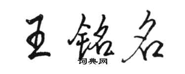 駱恆光王銘名行書個性簽名怎么寫