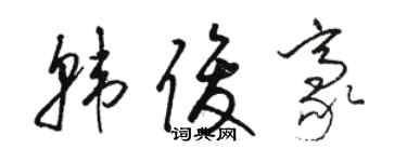 駱恆光韓俊豪草書個性簽名怎么寫