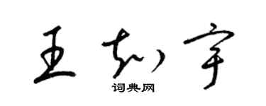 梁錦英王知宇草書個性簽名怎么寫