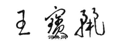 駱恆光王寶麗草書個性簽名怎么寫