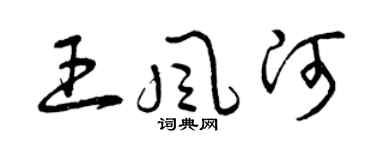 曾慶福王風河草書個性簽名怎么寫