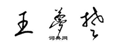 梁錦英王夢楚草書個性簽名怎么寫