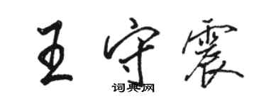 駱恆光王守震行書個性簽名怎么寫