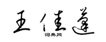 梁錦英王佳蓬草書個性簽名怎么寫