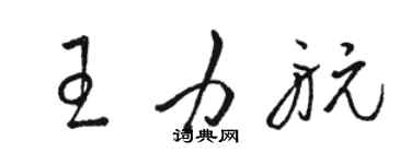 駱恆光王力航草書個性簽名怎么寫