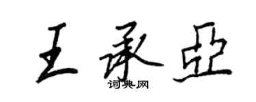 王正良王承亞行書個性簽名怎么寫