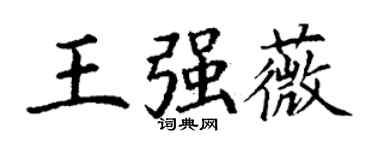 丁謙王強薇楷書個性簽名怎么寫