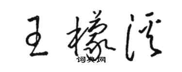 駱恆光王檬溪草書個性簽名怎么寫