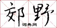 郊野怎么寫好看