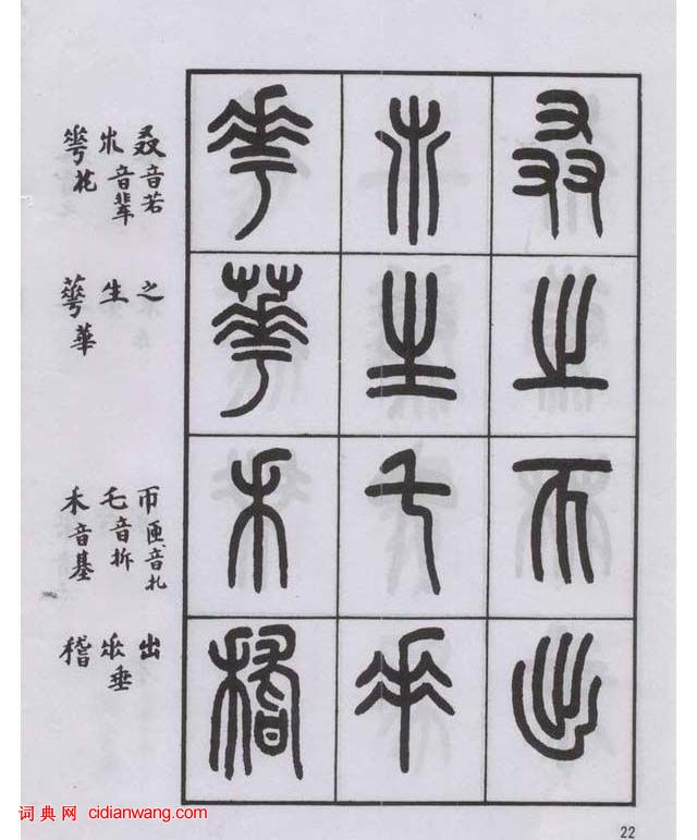 王福庵篆書《說文部目》