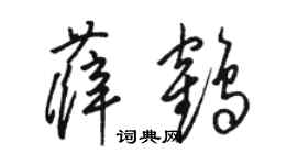 駱恆光薛鶴草書個性簽名怎么寫