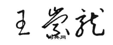 駱恆光王崇龍草書個性簽名怎么寫