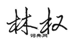 駱恆光林權行書個性簽名怎么寫