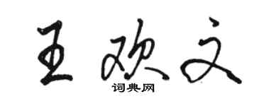 駱恆光王歡文行書個性簽名怎么寫