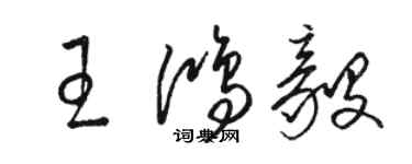 駱恆光王鴻毅草書個性簽名怎么寫