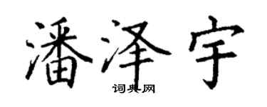 丁謙潘澤宇楷書個性簽名怎么寫
