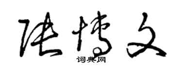 曾慶福張博文草書個性簽名怎么寫