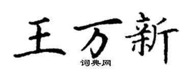 丁謙王萬新楷書個性簽名怎么寫