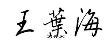 王正良王葉海行書個性簽名怎么寫