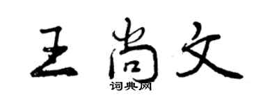曾慶福王尚文行書個性簽名怎么寫