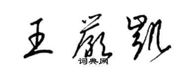 梁錦英王嚴凱草書個性簽名怎么寫