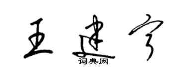 梁錦英王建寧草書個性簽名怎么寫