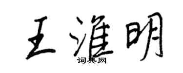 王正良王淮明行書個性簽名怎么寫