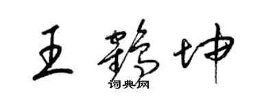 梁錦英王鶴坤草書個性簽名怎么寫