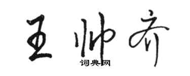 駱恆光王帥齊行書個性簽名怎么寫