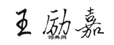 駱恆光王勵嘉行書個性簽名怎么寫