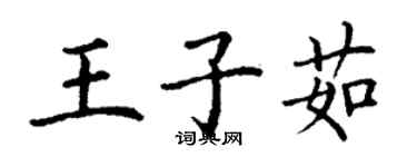 丁謙王子茹楷書個性簽名怎么寫